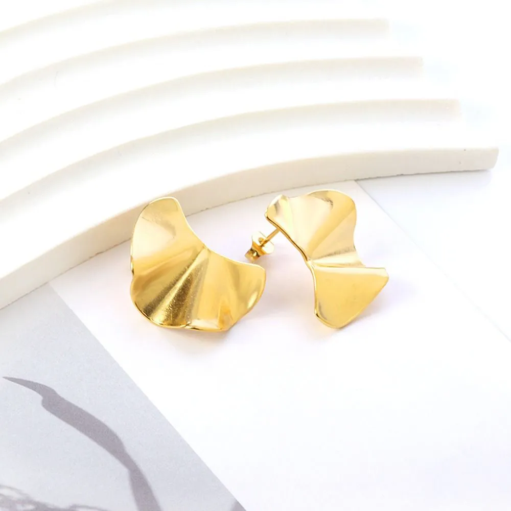 Stainless Steel Stud Earrings Gold