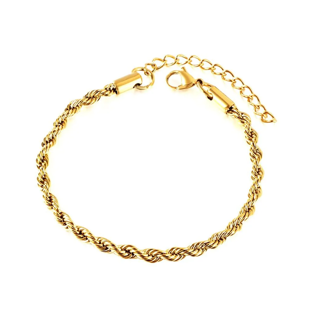 Stainless steel chain bracelet gold
