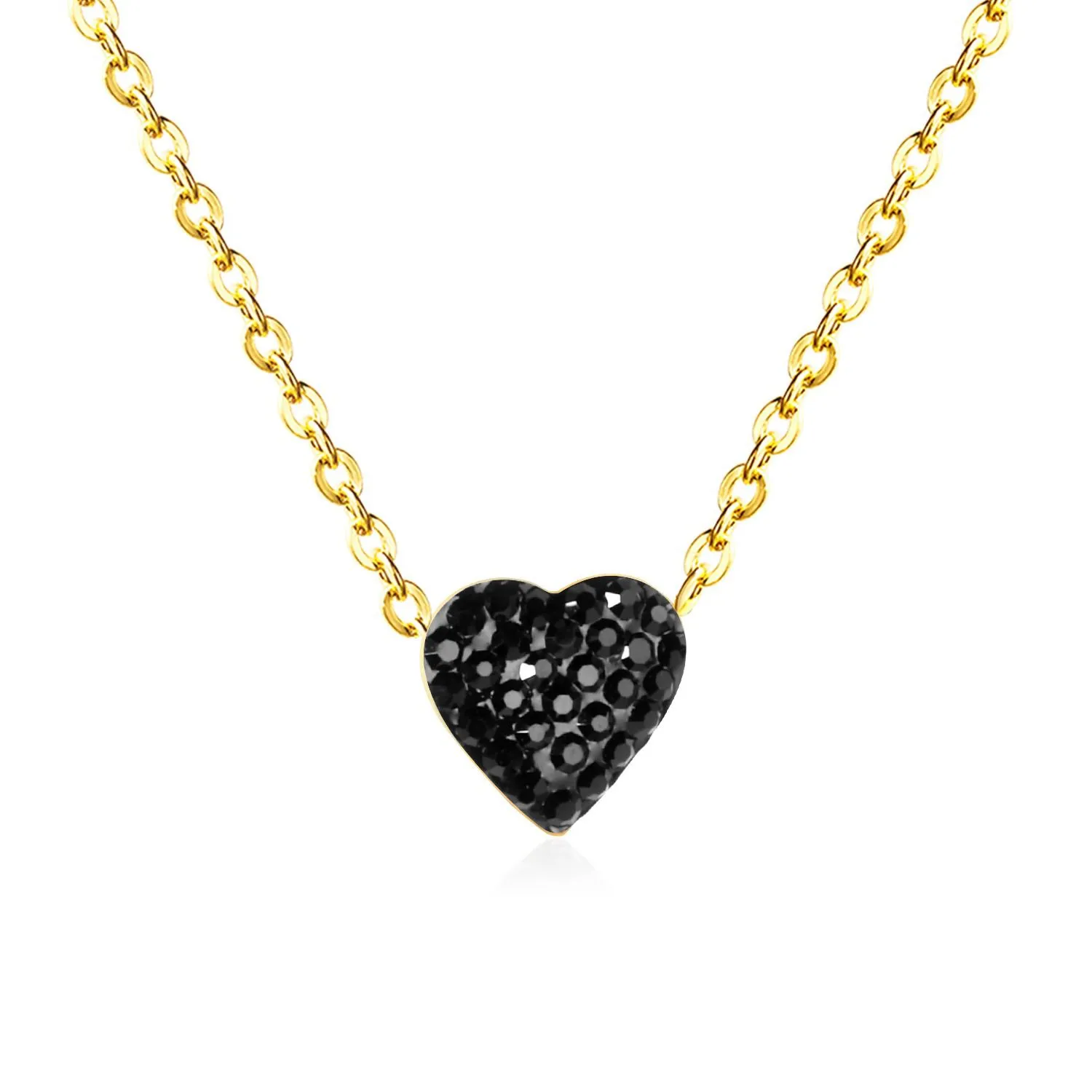 Heart necklaces black